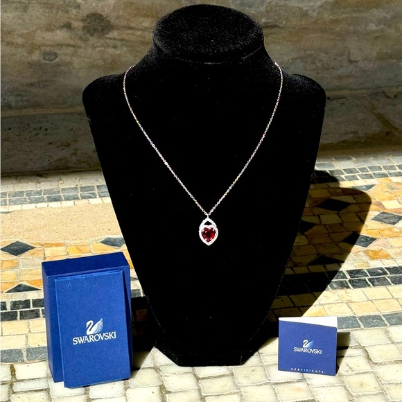 Swarovski Jewelry - Swarovski necklace. Ruby crystal heart.